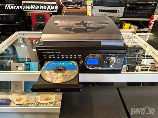 Turntable cd radio system / Грамофон с радио, диск, касета, usb и памет карта Model - TCD-983WEC  В 