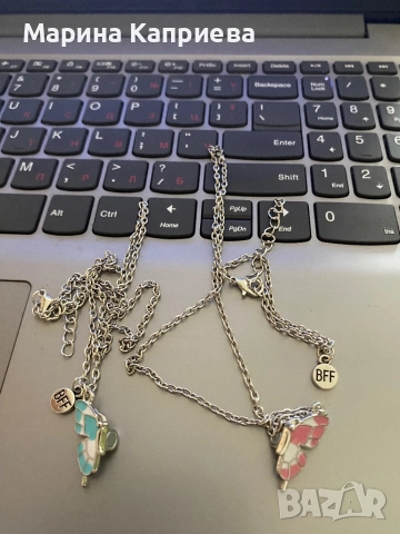 Колие - пеперуда “Best Friends” /K-98/ В наличност два цвята, снимка 2 - Колиета, медальони, синджири - 51550210