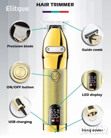 Професионална машинка за подстригване, контур на брада и тяло, автономност 180 мин., 6500 об./мин., снимка 3 - Машинки за подстригване - 52897154