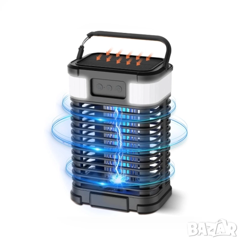 Соларна UV лампа против насекоми 4000mAh 4200V преносима 2в1 UV и LED лампа