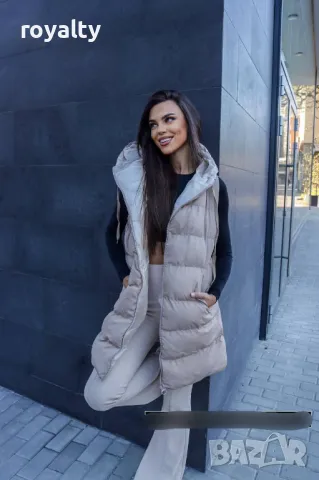 Дълъг дамски елек със силиконова вата Различни цветове , снимка 9 - Елеци - 49269295