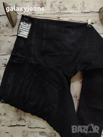 Intelligence- дънки слим, тъмни индиго, леко избелени, опушени, плътен деним с еластан, снимка 2 - Дънки - 52774083