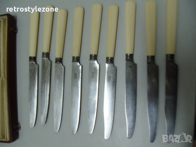 № 6177 стари френски ножчета - L.Lapar - Paris  - 9 броя с кутия   - надпис / маркировка , снимка 2 - Антикварни и старинни предмети - 36570440