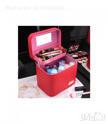 КОЗМЕТИЧЕН КУФАР С ОТДЕЛЕНИЕ ЗА ЧЕТКИ И УДОБНА ДРЪЖКА - код 2164, снимка 2 - Куфари - 34207497
