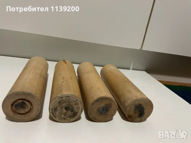 4бр цилиндрични мебелни крака дърво масив 15х4см, снимка 4 - Други - 48996833