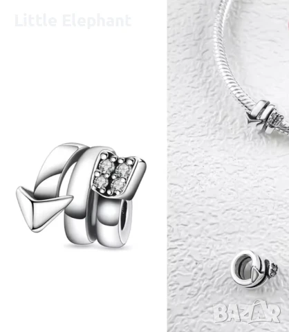 Сребърен елемент Пандора"Последвай ме"/нов