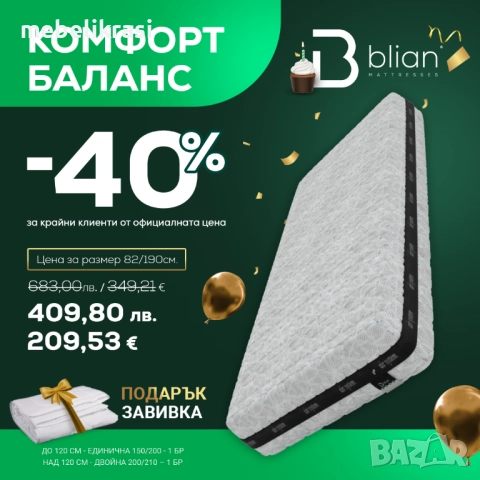 Матрак ТИРЕНА- двулицев с отстъпка -20% до края на месеца, снимка 8 - Матраци - 42246517