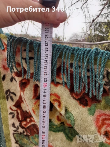 Стара плюшена плюшена покривка за маса с ресни, снимка 7 - Антикварни и старинни предмети - 50918217