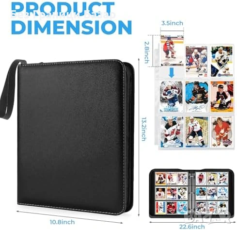 Нов Класьор за колекционерски карти 900 джоба TCG спортни, калъф органайзер папка, снимка 3 - Други - 54046900