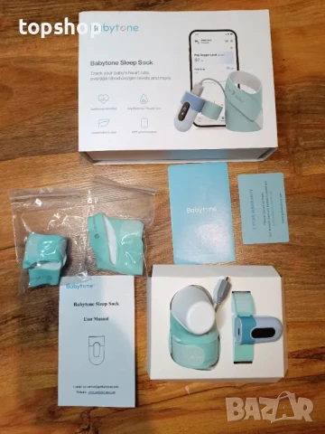 НОВ Чорап за наблюдение на бебе Babytone, проследяване на сърдечната честота, нивото на кислорода..., снимка 8 - Пелени, памперси - 50555757