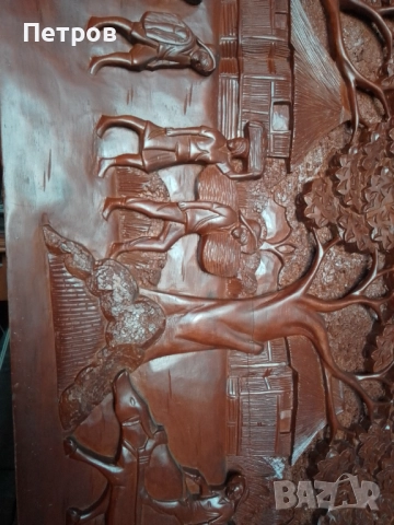 картина дърворезба 133/61 см, снимка 4 - Картини - 52941957