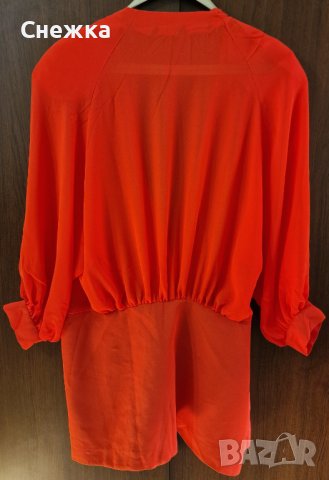 Елегантна червена блуза, дамска, снимка 2 - Рокли - 42861926