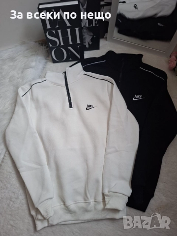 Nike Дамска Ватирана Блуза С Дълъг Ръкав - Бяла Или Черна Код BS-114, снимка 4 - Блузи с дълъг ръкав и пуловери - 52347651