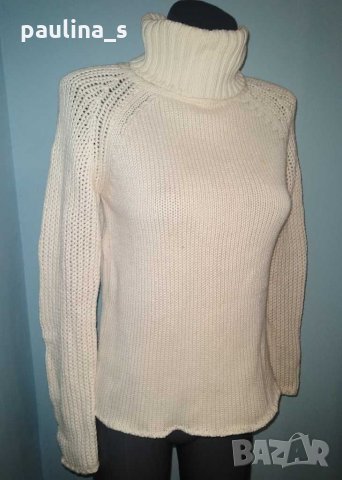Бяло памучно поло "Zara"® / голям размер , снимка 1 - Блузи с дълъг ръкав и пуловери - 12188200