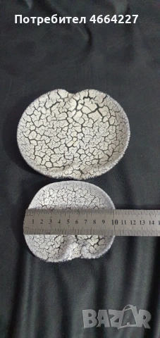 Уникален керамичен комплект с артистичен Кракле ефект, снимка 3 - Чинии - 53089730