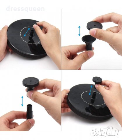 2877 Соларен кръгъл градински фонтан за декорация на дома, градината, снимка 10 - Градински мебели, декорация  - 34267453