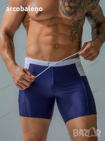 Мъжки плувни шорти със средна дължина със странични джобове, 3цвята - 023, снимка 2 - Бански - 40613789