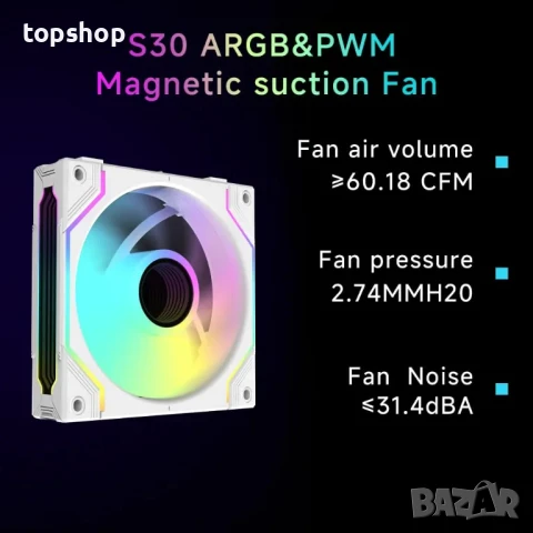 НОВИ - пакет 3 бр. jungle leopard JM s30 WH магнитна връзка, ARGB светлини 120 × 120 × 30 mm PWM., снимка 6 - Други - 50493017