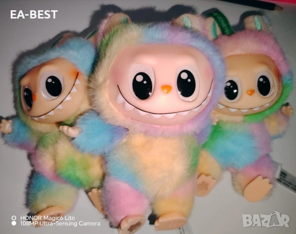 🌈 Rainbow Labubu – уникална плюшена играчка, 18 см, с ключодържател – 25 лв, снимка 2 - Плюшени играчки - 51068039