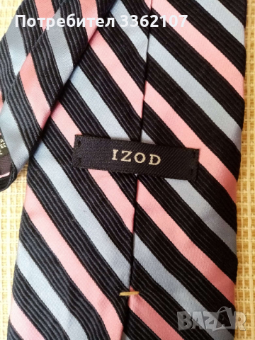  мъжка копринена вратовръзка на райета марка IZOD, снимка 2 - Други - 36540756