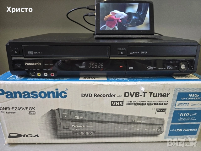 📼🎶 Panasonic Dmr-ez49v 🎶📼 hifi VHS dvd Recorder Hdmi, снимка 4 - Плейъри, домашно кино, прожектори - 54349179