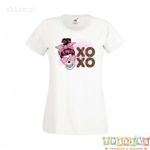 Дамска тениска Свети Валентин Valentines Day Skull Valentine's 3, снимка 5 - Тениски - 35621989