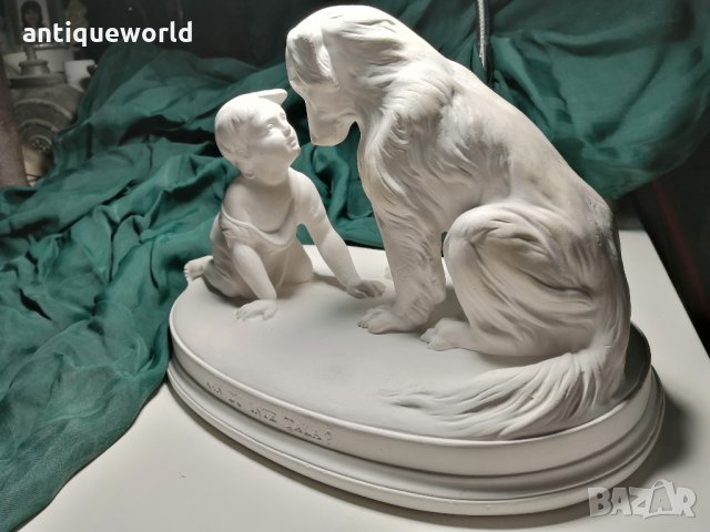 Скулптура "Kan du inte tala" Статуетка ,Фигура 19Век, снимка 3 - Антикварни и старинни предмети - 31091388