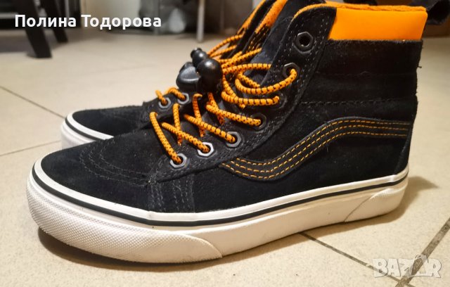 Високи кецове VANS в черно и оранжево, номер 35, снимка 7 - Кецове - 38820465