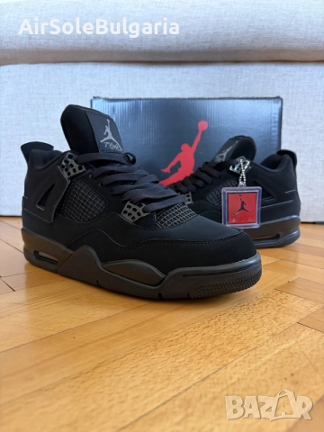 Nike Air Jordan 4s Retro Black Cat Sizes 41,42,43,44,45eu With Free Crease Protectors 