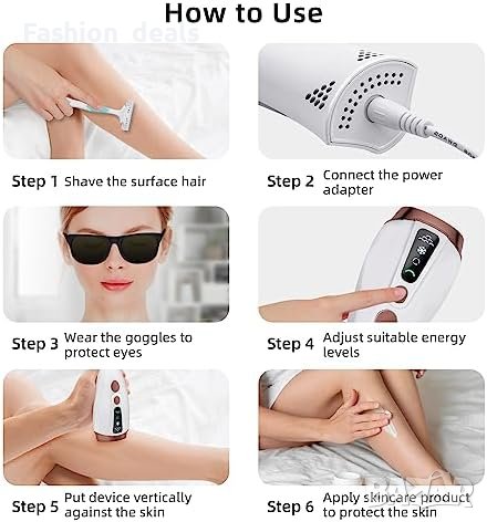 Ново Устройство за трайно Обезкосмяване Уред за лазерна епилация IpL за тяло Красота, снимка 4 - Други - 42186783