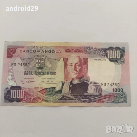 1000 Escudos 1972 Ангола „Marshal Carmona“-/АU/, снимка 1