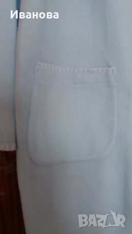 Светлосин домашен халат от полар - L/XL размер, снимка 6 - Нощници - 42862619