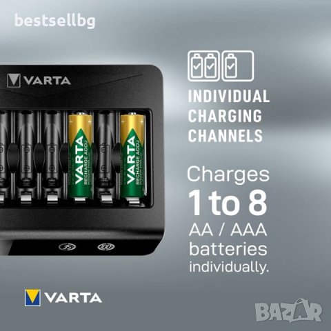Зарядно устройство за зареждане до 8бр батерии Varta LCD Multi Charger, снимка 3 - Друга електроника - 39074653