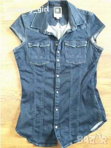 g-star d.r. western super slim shirt wmn cap/sl - страхотна дамска риза, снимка 6 - Ризи - 29096166