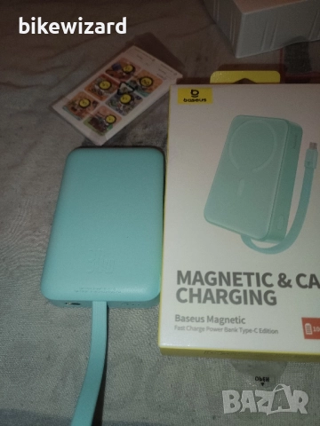 Baseus Magnetic Mini Air Wireless 10000mAh 20W, Fast Charge Powerbank външна батерия НОВА, снимка 7 - Външни батерии - 51749801