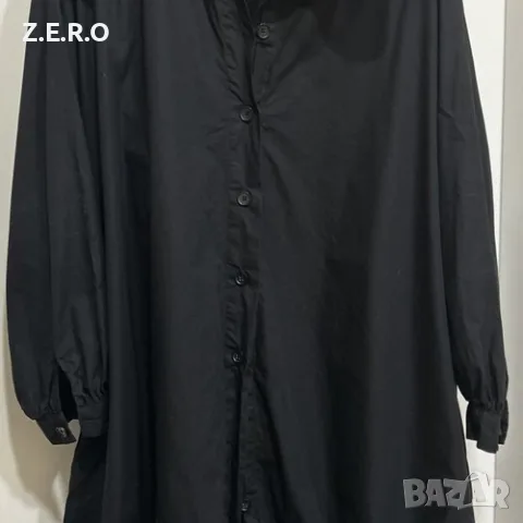 Zara макси рокля-риза, черна, овърсайз, снимка 2 - Рокли - 56119050