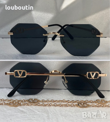 Valentino дамски слънчеви очила Осмоъгълник с верижка синджир, снимка 7 - Слънчеви и диоптрични очила - 41627456