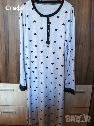 Дамска Нощница на сърца , снимка 2 - Нощници - 51089461