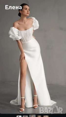 Сватбена рокля + дълъг воал подарък