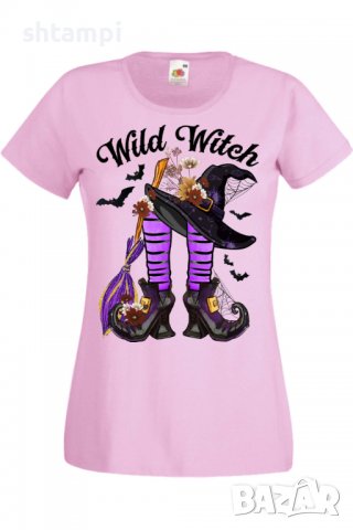 Дамска тениска Wild Witch,Halloween,Хелоуин,Празник,Забавление,Изненада,Обичаи,, снимка 9 - Тениски - 38154617
