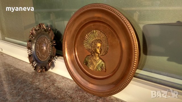 Медна чиния за стена в стил "Art Nouveau", снимка 6 - Пана - 37645865