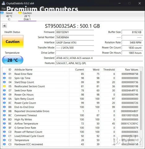 Хард дискове за лаптоп (2.5") - 1TB, 750GB, 500GB, 320GB, 250GB (Тествани), снимка 8 - Твърди дискове - 55946856