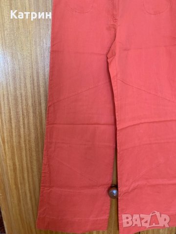 Оранжев дамски панталон, снимка 4 - Панталони - 25714647