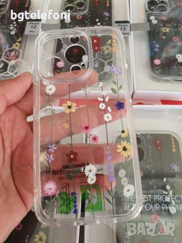 НАМАЛЕНИ!!!Iphone 12,13,14,12 Pro,12 Pro Max,13 Pro,14 Pro прозрачен луксозен гръб с цветя, снимка 5 - Калъфи, кейсове - 42134415