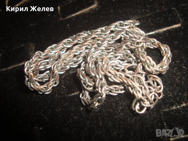 МЕДНО ПОСРЕБРЕНО СИНДЖИРЧЕ КРАСИВА РЕТРО ПЛЕТКА за КЮСТЕК за ДЖОБЕН ЧАСОВНИК или КОЛИЕ 19221, снимка 5 - Колиета, медальони, синджири - 31450548