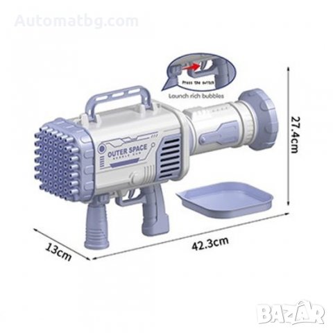 Парти играчка автомат за балони Automat, Базука за мехурени балони, снимка 6 - Други - 36884210