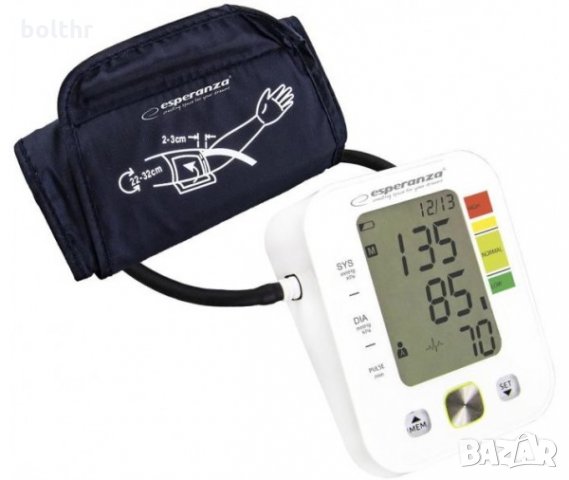 Апарат за измерване на кръвно налягане Esperanza Verve, Систолично и диастолично, Открива сърдечна а