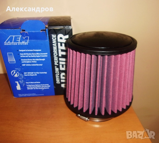 Спортен филтър AEM, топ-филтър, отвор 89мм, чисто нов, промо цена!, снимка 2 - Части - 52667091