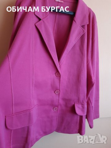 5XL НОВО ПРЕКРАСНО ТЪМНОРОЗОВО ТРИКОТАЖНО САКО,СЛЕДНО ПЛЪТНО,ЕЛАСТИЧНО И УДОБНО, снимка 5 - Сака - 39983530