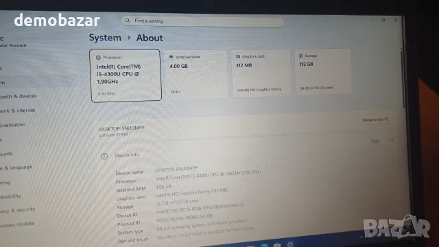 14' Лаптоп Dell Core™ i5-4300U/4GB Ram/128GB SSD, снимка 5 - Лаптопи за работа - 55947271